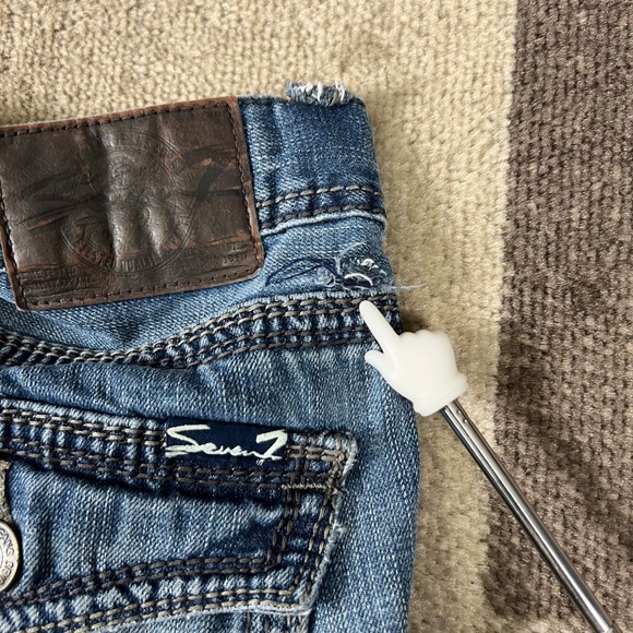 Seven7 Men's Straight Leg Denim Jeans Size 38x32 Pockets‎ Boho Whiskering - Picture 5 of 10